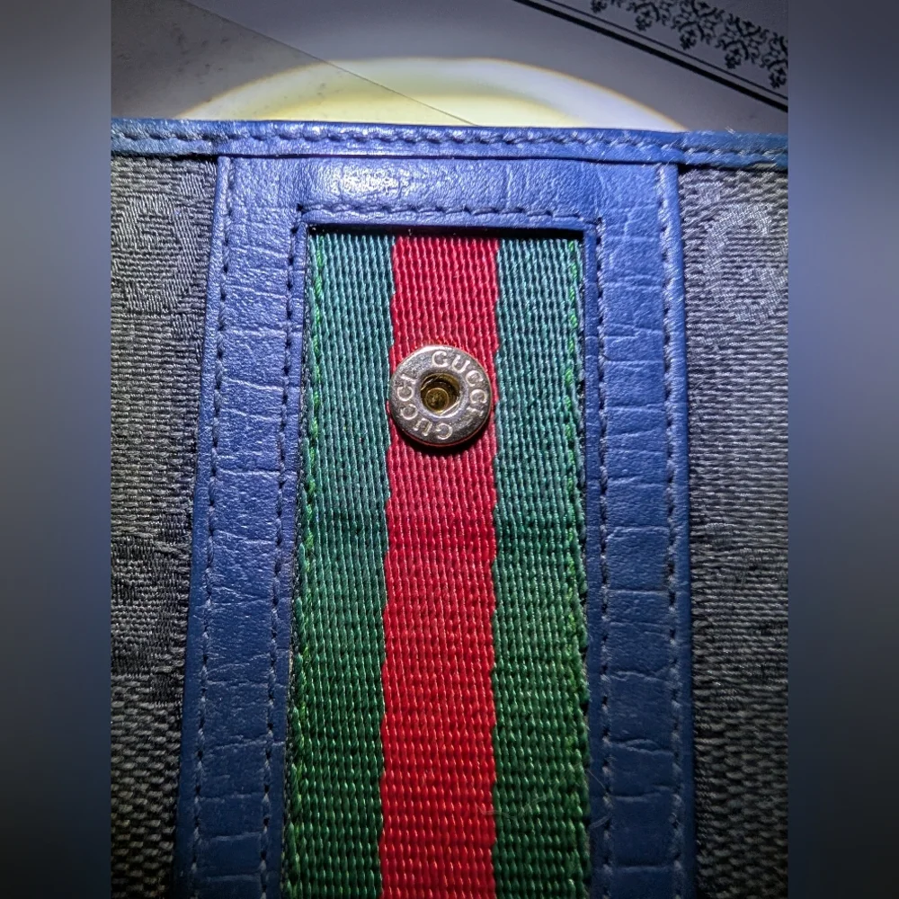 Gucci Ophidia Blue and Black Vintage Long Wallet - Picture 12 of 13